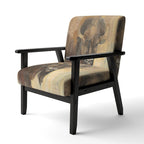 Fauteuil d'appoint de ferme rembourré imprimé bison marron et noir - Une place