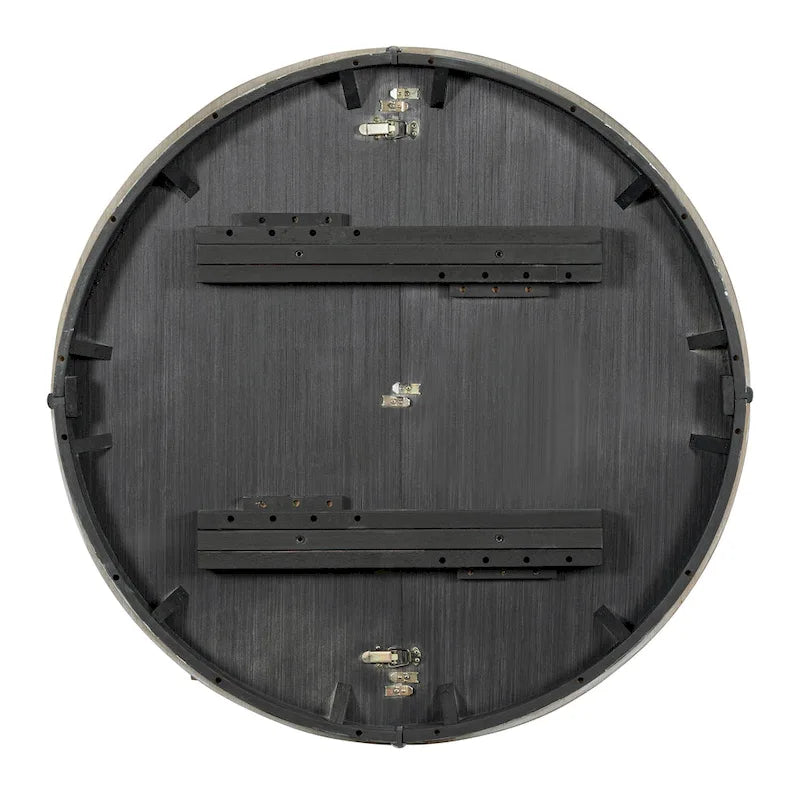 Ensemble de salle à manger rond extensible 5 pièces en bois naturel/noir pour 6 personnes