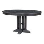 Ensemble de salle à manger rond extensible 5 pièces en bois naturel/noir pour 6 personnes
