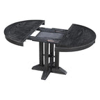 Ensemble de salle à manger rond extensible 5 pièces en bois naturel/noir pour 6 personnes