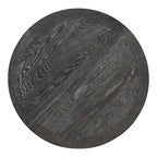 Ensemble de salle à manger rond extensible 5 pièces en bois naturel/noir pour 6 personnes