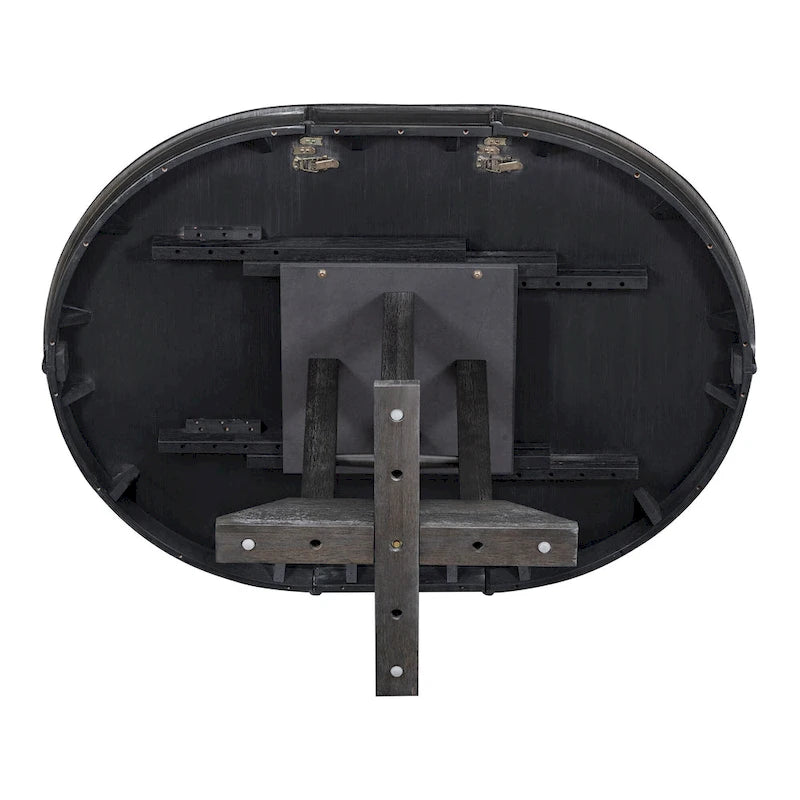 Ensemble de salle à manger rond extensible 5 pièces en bois naturel/noir pour 6 personnes