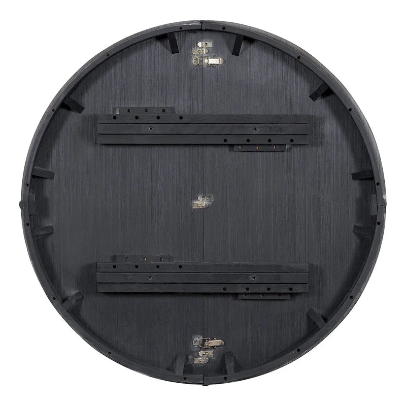 Ensemble de salle à manger rond extensible 5 pièces en bois naturel/noir pour 6 personnes