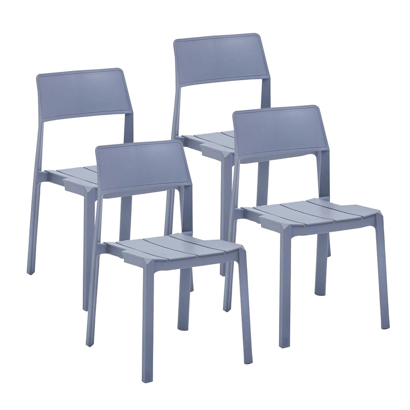 Chaise de salle à manger empilable en plastique noir/blanc/gris, lot de 4