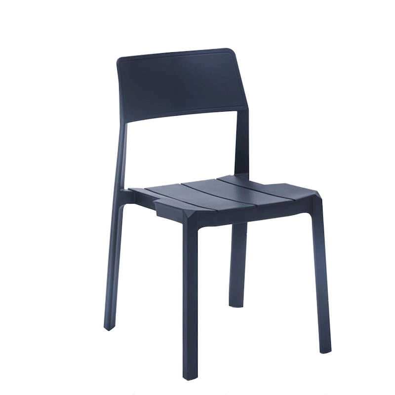Chaise de salle à manger empilable en plastique noir/blanc/gris, lot de 4