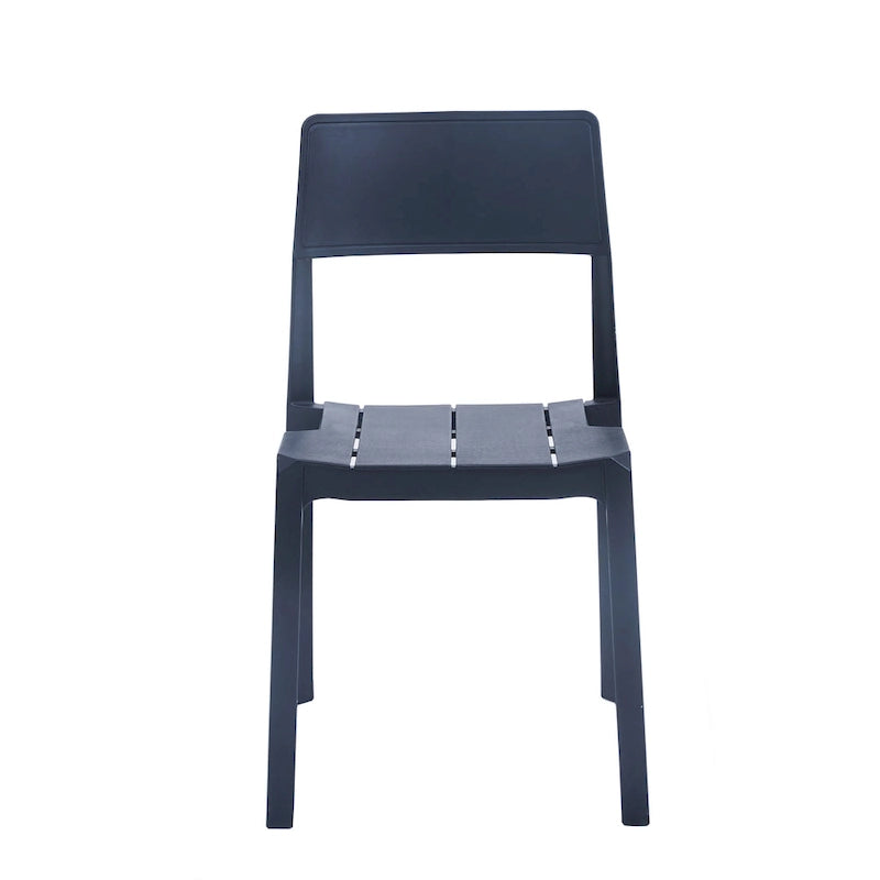 Chaise de salle à manger empilable en plastique noir/blanc/gris, lot de 4
