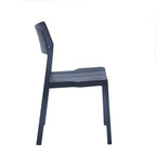 Chaise de salle à manger empilable en plastique noir/blanc/gris, lot de 4