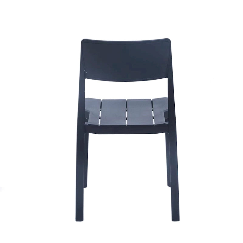 Chaise de salle à manger empilable en plastique noir/blanc/gris, lot de 4