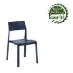Chaise de salle à manger empilable en plastique noir/blanc/gris, lot de 4