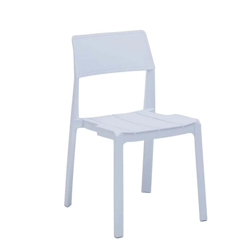 Chaise de salle à manger empilable en plastique noir/blanc/gris, lot de 4