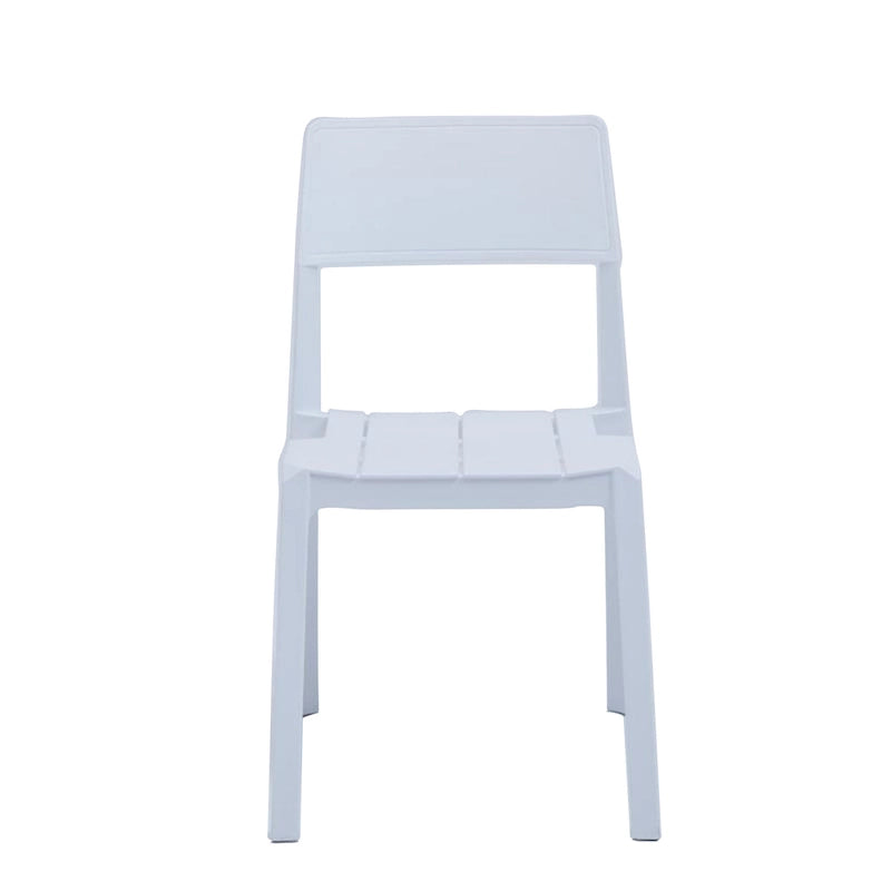 Chaise de salle à manger empilable en plastique noir/blanc/gris, lot de 4
