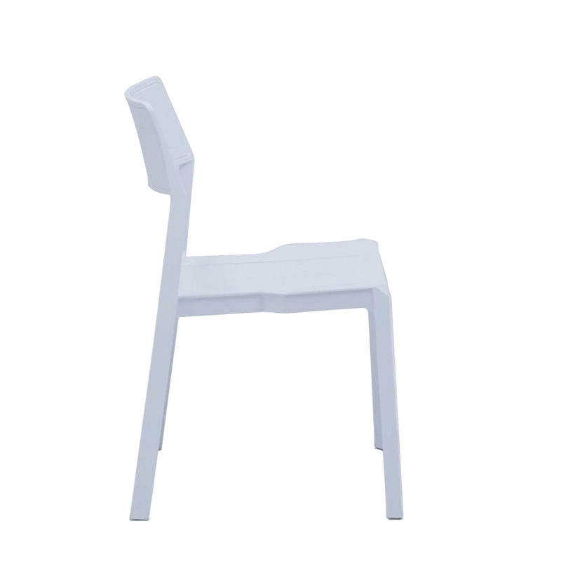 Chaise de salle à manger empilable en plastique noir/blanc/gris, lot de 4