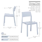 Chaise de salle à manger empilable en plastique noir/blanc/gris, lot de 4