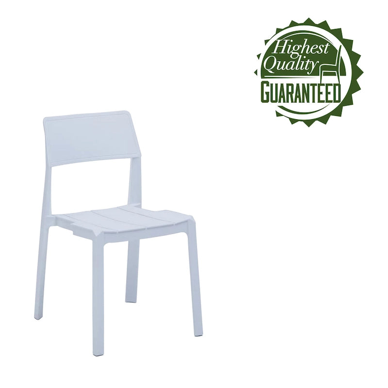 Chaise de salle à manger empilable en plastique noir/blanc/gris, lot de 4