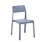 Chaise de salle à manger empilable en plastique noir/blanc/gris, lot de 4