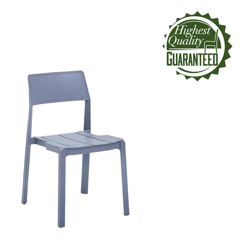 Chaise de salle à manger empilable en plastique noir/blanc/gris, lot de 4