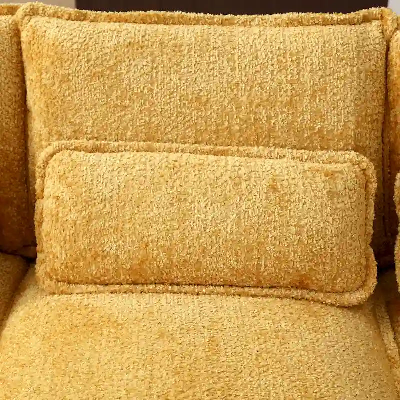 Canapé sectionnel en chenille multicolore en forme de U avec double méridienne, 6 places