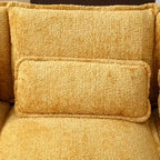 Canapé sectionnel en chenille multicolore en forme de U avec double méridienne, 6 places
