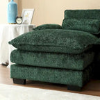 Canapé sectionnel en chenille multicolore en forme de U avec double méridienne, 6 places