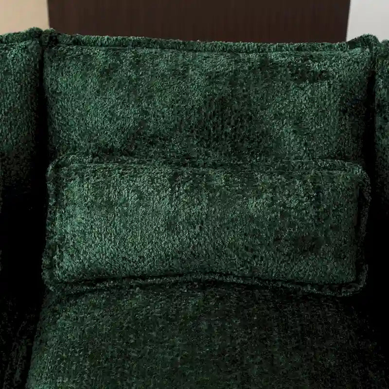 Canapé sectionnel en chenille multicolore en forme de U avec double méridienne, 6 places