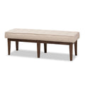 Banc 2 places capitonné, style Mid-Century, beige/gris/anthracite