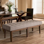 Banc 2 places capitonné, style Mid-Century, beige/gris/anthracite