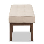 Banc 2 places capitonné, style Mid-Century, beige/gris/anthracite