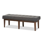 Banc 2 places capitonné, style Mid-Century, beige/gris/anthracite