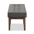 Banc 2 places capitonné, style Mid-Century, beige/gris/anthracite