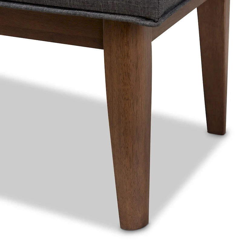 Banc 2 places capitonné, style Mid-Century, beige/gris/anthracite