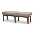 Banc 2 places capitonné, style Mid-Century, beige/gris/anthracite