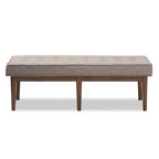 Banc 2 places capitonné, style Mid-Century, beige/gris/anthracite