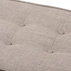 Banc 2 places capitonné, style Mid-Century, beige/gris/anthracite
