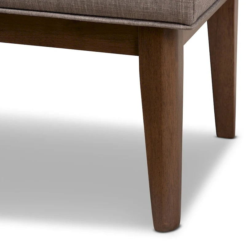 Banc 2 places capitonné, style Mid-Century, beige/gris/anthracite