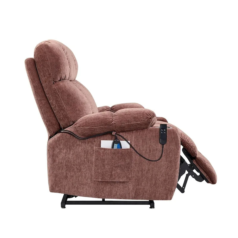 Fauteuil inclinable releveur avec fonctions chaleur et massage, 1 place