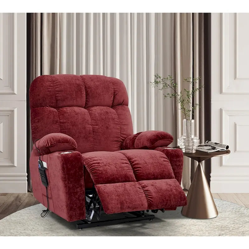Fauteuil inclinable releveur avec fonctions chaleur et massage, 1 place