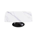 Table à manger rectangulaire en pierre frittée blanche, 4 à 6 places