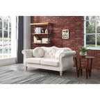 Causeuse en velours avec clous décoratifs, style capitonné, 2 places, plusieurs couleurs