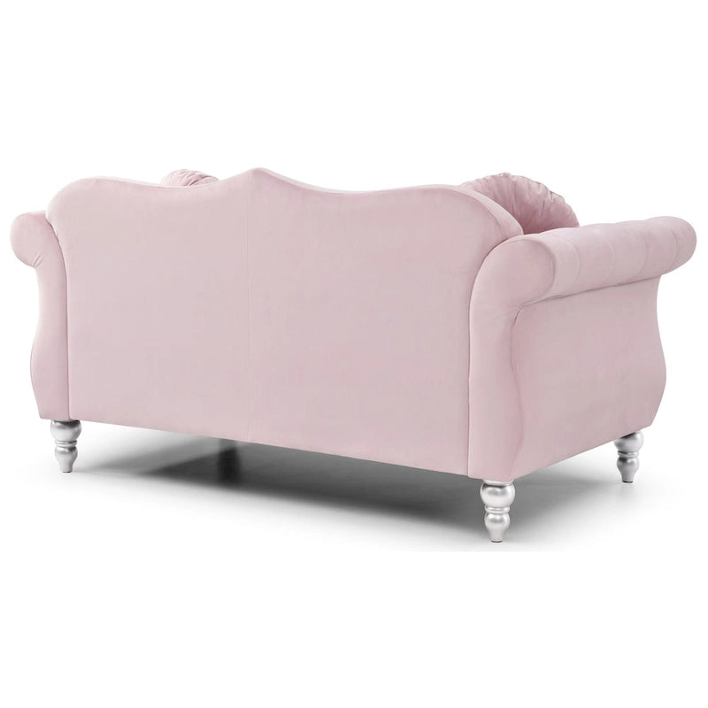 Causeuse en velours avec clous décoratifs, style capitonné, 2 places, plusieurs couleurs