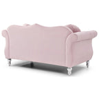 Causeuse en velours avec clous décoratifs, style capitonné, 2 places, plusieurs couleurs