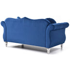 Causeuse en velours avec clous décoratifs, style capitonné, 2 places, plusieurs couleurs