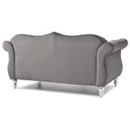 Causeuse en velours avec clous décoratifs, style capitonné, 2 places, plusieurs couleurs