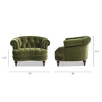Fauteuil d'appoint capitonné, une place, tissu tissé – Bleu marine / Gris / Rose poudré / Violet / Blanc nuage / Vert / Rouge bordeaux