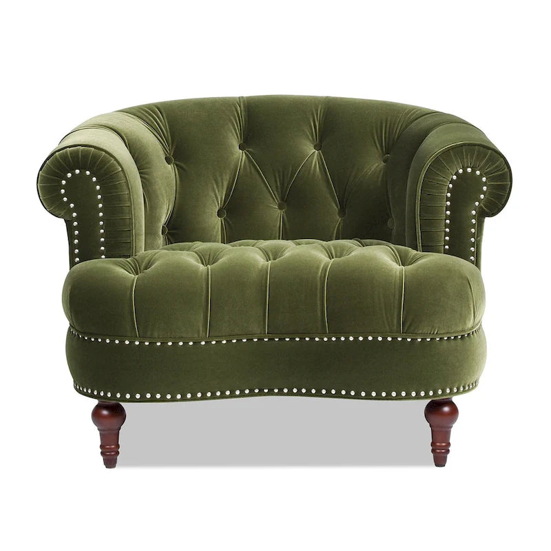 Fauteuil d'appoint capitonné, une place, tissu tissé – Bleu marine / Gris / Rose poudré / Violet / Blanc nuage / Vert / Rouge bordeaux