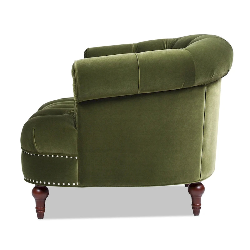 Fauteuil d'appoint capitonné, une place, tissu tissé – Bleu marine / Gris / Rose poudré / Violet / Blanc nuage / Vert / Rouge bordeaux