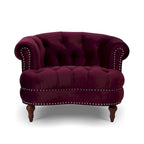 Fauteuil d'appoint capitonné, une place, tissu tissé – Bleu marine / Gris / Rose poudré / Violet / Blanc nuage / Vert / Rouge bordeaux
