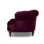 Fauteuil d'appoint capitonné, une place, tissu tissé – Bleu marine / Gris / Rose poudré / Violet / Blanc nuage / Vert / Rouge bordeaux