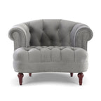 Fauteuil d'appoint capitonné, une place, tissu tissé – Bleu marine / Gris / Rose poudré / Violet / Blanc nuage / Vert / Rouge bordeaux