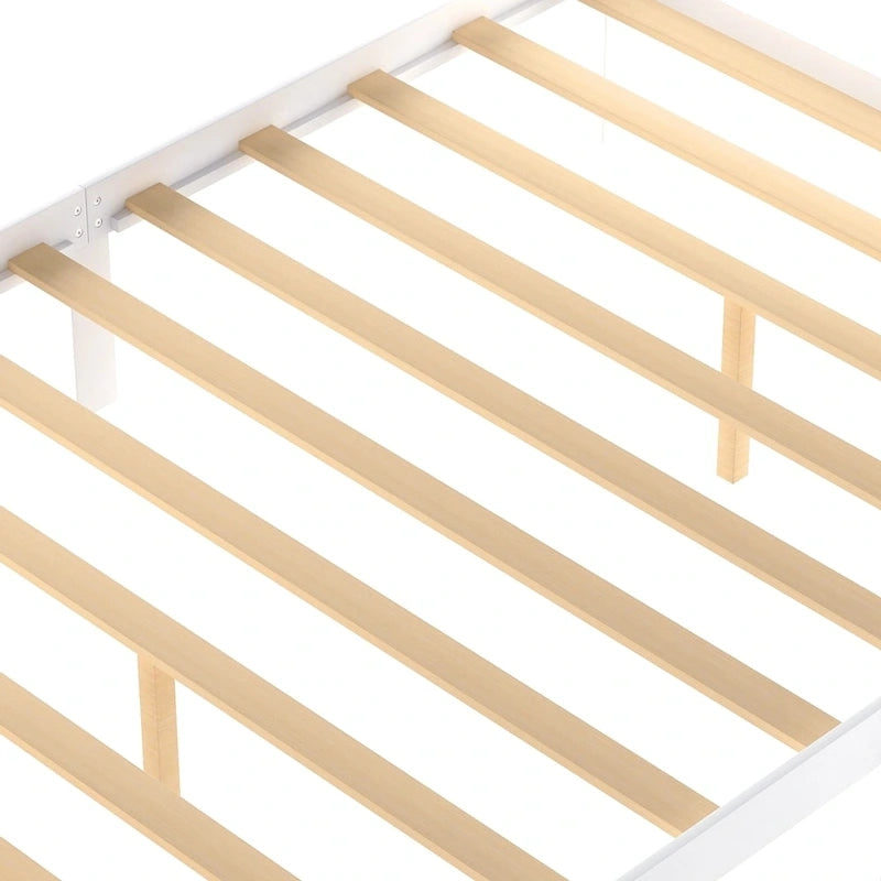 Lit plate-forme gris/blanc avec tiroir de rangement, double/grand, 1 personne