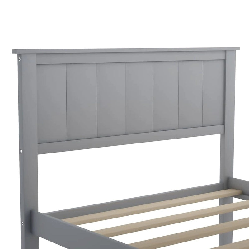 Lit plate-forme gris/blanc avec tiroir de rangement, double/grand, 1 personne